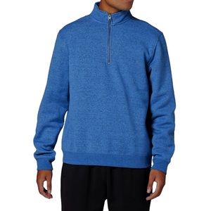 DSG Mens Small Sweatshirt 1/4 Zip Empire Blue‎ Heather Fleece Cotton Blend $40